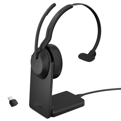 Jabra Evolve2 55 USB-C UC Mono Bluetooth Headset with Charging Stand